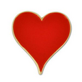 Red Heart Card Lapel Pin